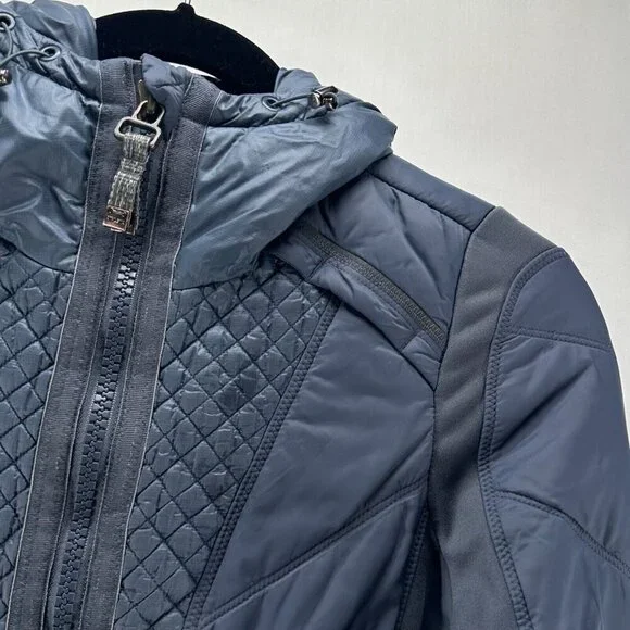 Athleta Jacket Womens Sz 2XS Rock Ridge PrimaLoft Hoodie Quilted Insulated Gray - Picture 6 of 13